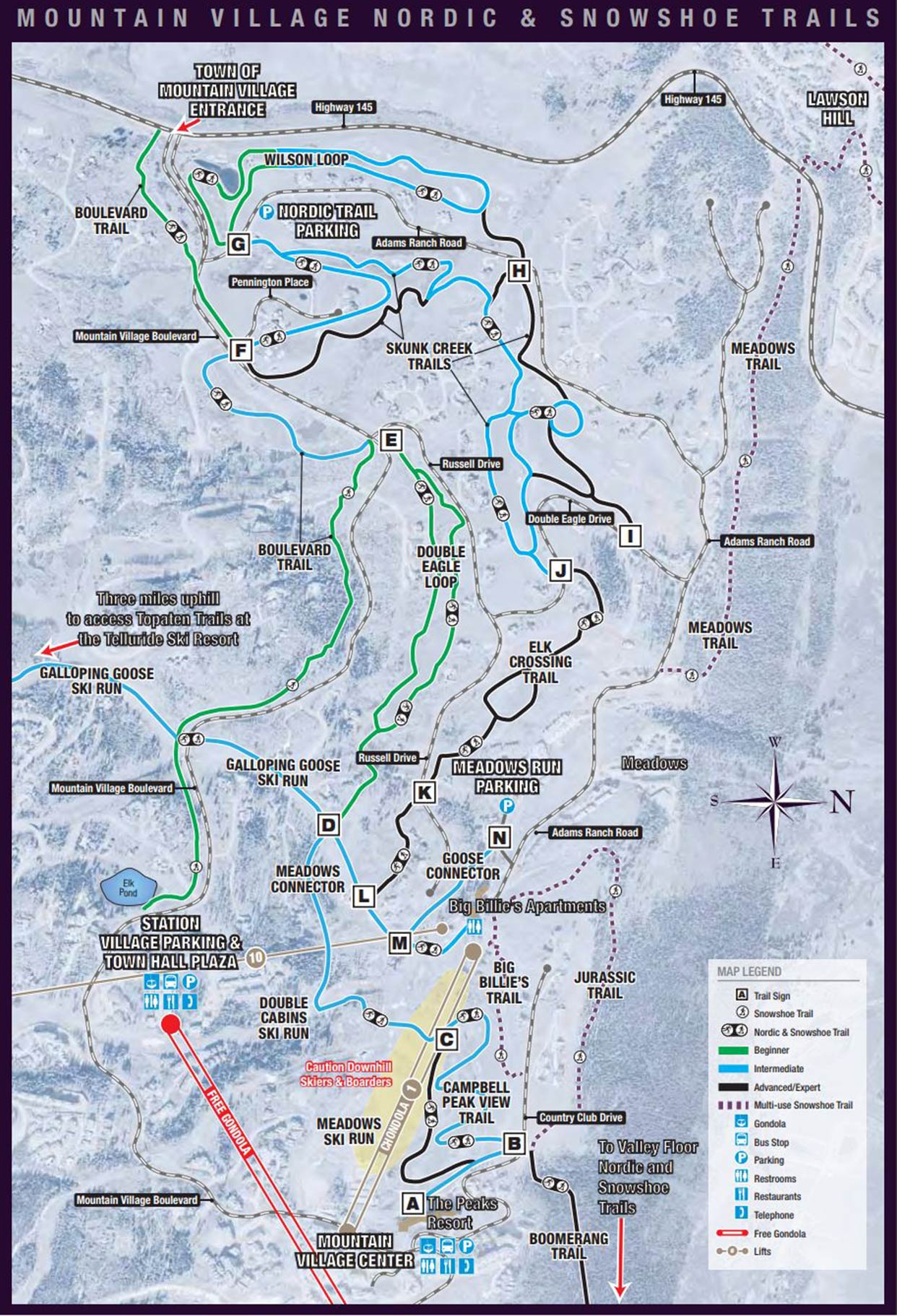 TOMV Nordic & Snowshoe Trail Map