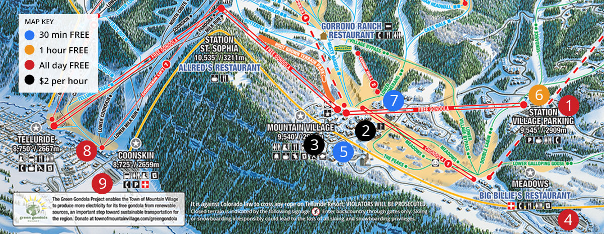 Parking Locations Map